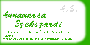 annamaria szekszardi business card